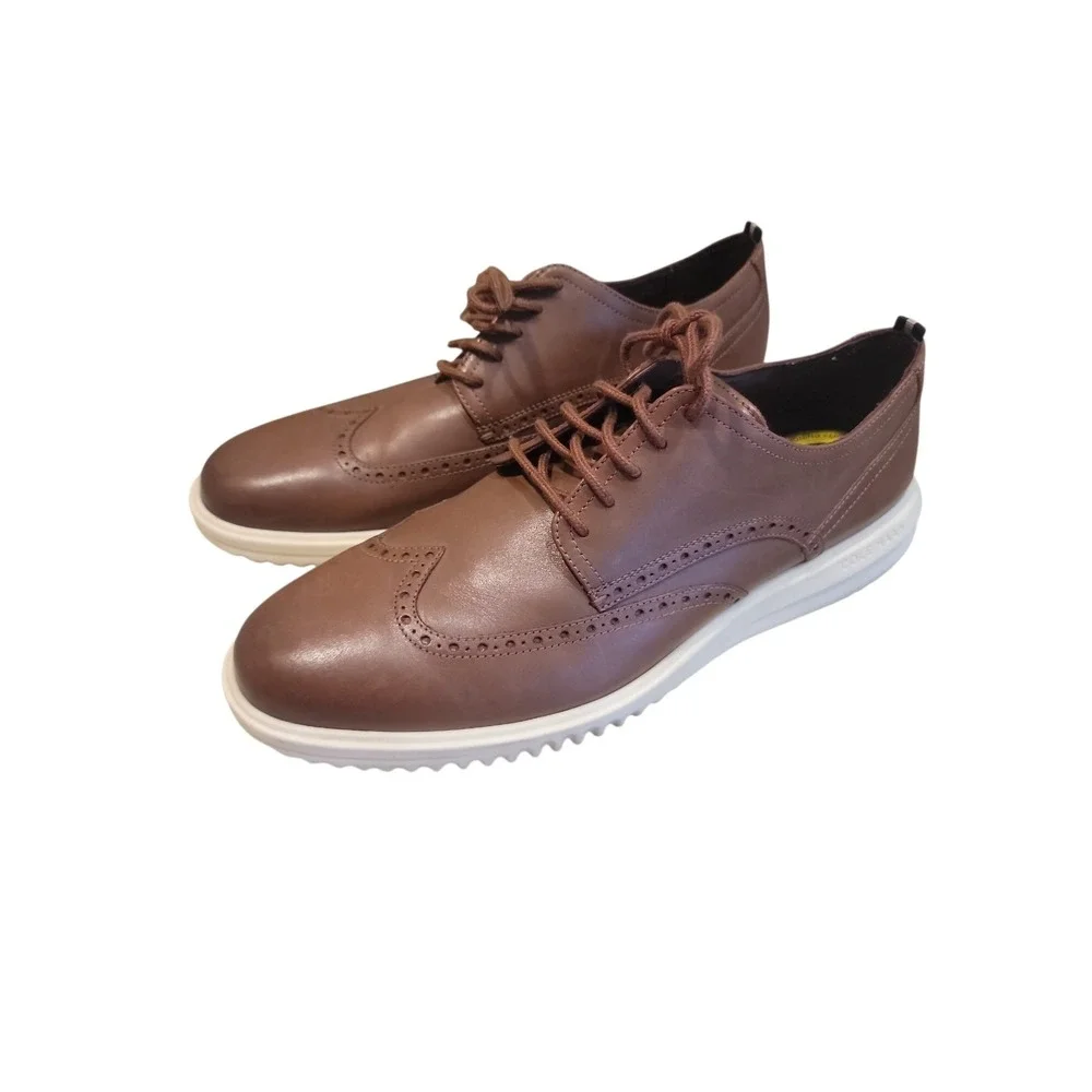 Cole Haan Grand Plus Wingtip Oxford Mens 12 M Brown Dress Casual C36939 EUC